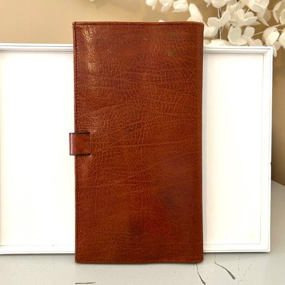 Vintage Leather Chequebook Wallet Made in Israel - Picture 3 of 13